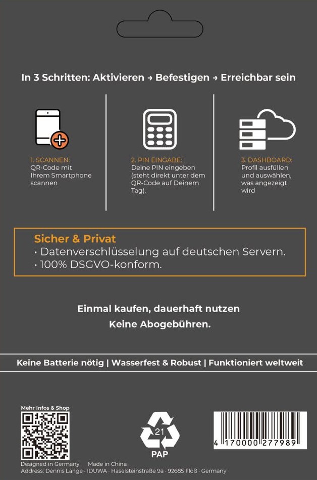 Verpackung Rückseite