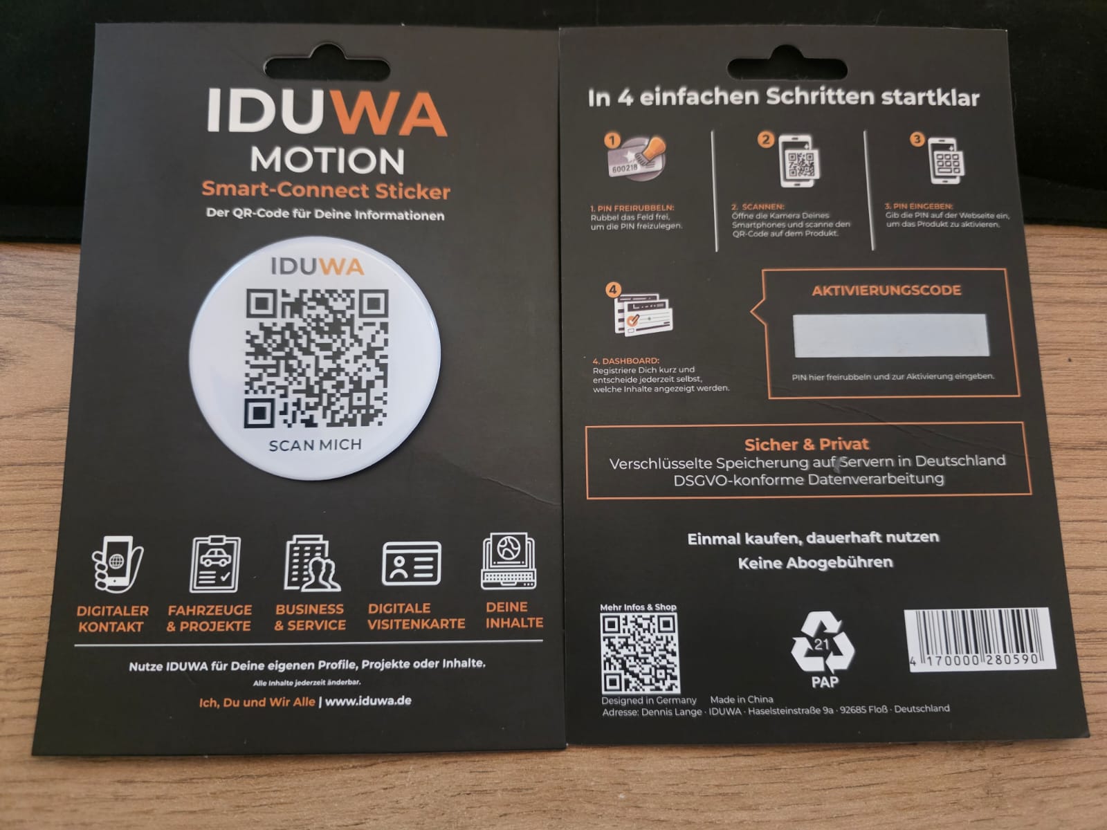 IDUWA Epoxy Sticker Verpackung